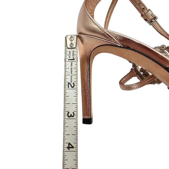 Gucci GG Crystal Stilleto High Heel Sandal Pink Rose Gold Size 38.5 US 8.5 - Picture 12 of 12